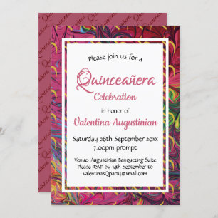 Invitation Quinceañera 15e anniversaire Retro ROSE personnali