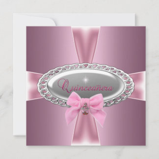 Invitation Quinceanera 15e anniversaire Satin Rose Bow
