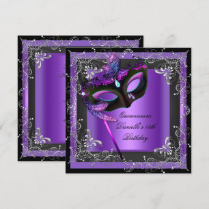 Invitation Quinceanera 15e fête d'anniversaire Masquerade vio