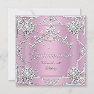 Invitation Quinceanera 15e fête d'anniversaire Soft rose