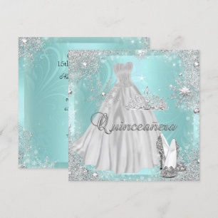 Invitation Quinceanera 15e fête d'anniversaire Turquoise d'ar