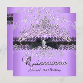 Invitation Quinceanera 15e Parties scintillant violette Tiara