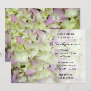 Invitation Quinceanera à fleurs d'Hydrangea presqu