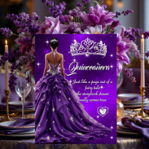 Quinceanera Anniversaire Fête Robe violette Tiara