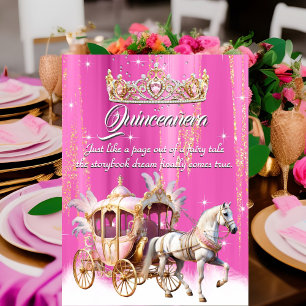 Invitation Quinceanera Anniversaire Pink Gold Silver Carrie