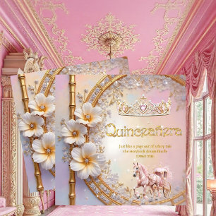 Invitation Quinceanera Anniversaire Rose Lilac Diamond Or Che