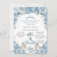 Quinceañera Baby Blue Floral Cendrillon Coach