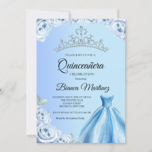 Invitation Quinceanera Bébé Robe Bleue Mis Quince