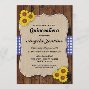 Invitation Quinceanera Birthday Party Sunflower BBQ Invitatio