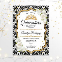 Quinceanera - Blanc Noir Damas Or
