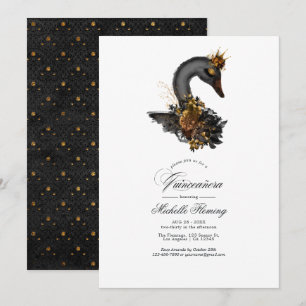Invitation Quinceañera Cygne Noir