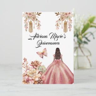 Invitation Quinceanera de Boho Rose