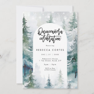 Invitation Quinceanera de neige d'hiver 15e anniversaire