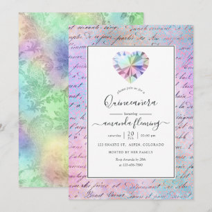 Invitation Quinceañera de pierre précieuse