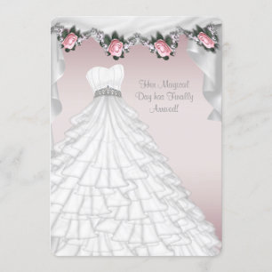 Invitation Quinceanera de robe habillée de princesse Pink