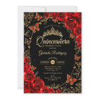 Quinceanera d'or rouge noir