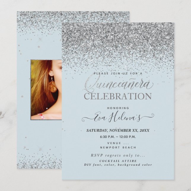 Invitation Quinceañera, Écrit dans l'étoile, do-it-yourself D (Devant / Derrière)