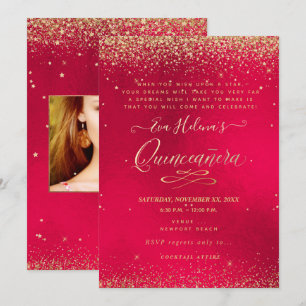 Invitation Quinceañera, Écrit dans l'étoile, Velvet rouge