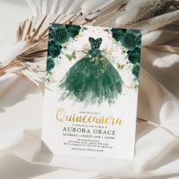 Quinceañera Emerald Green Flower Princess Annivers