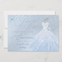 Quinceanera Enregistrer la date Bleu Argent