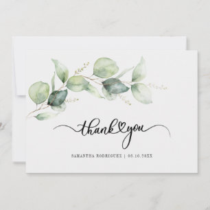 Invitation Quinceanera Eucalyptus Merci Lettré À La Main
