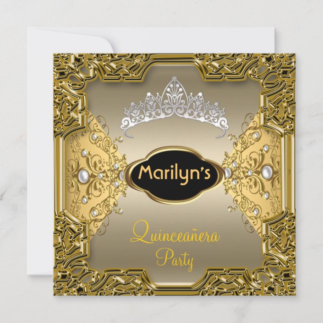 Invitation Quinceañera fête d'anniversaire 15ème (Devant)
