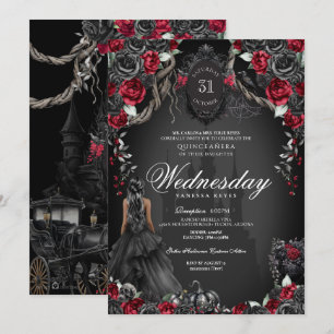 Invitation Quinceanera Hantée Halloween princesse gothique