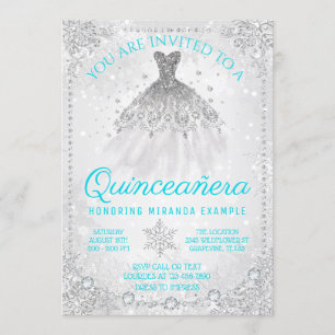 Invitation Quinceanera, la région des merveilles de l'hiver b
