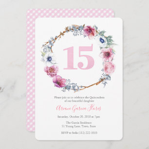 Invitation Quinceañera Latina 15e fête d'anniversaire pour fi