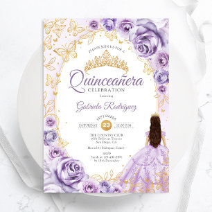 Invitation Quinceanera Lilac Purple Or Floral