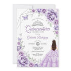 Quinceanera Lilac Robe d'argent violet Floral