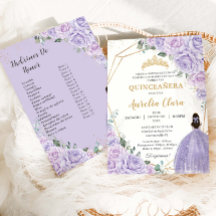 Quinceañera lilas violettes floral 15 ans Padrinos