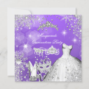 Invitation Quinceanera Masquerade Magique Princesse Carrie 2