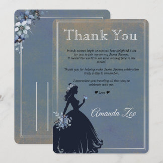 Invitation Quinceañera Merci Note
