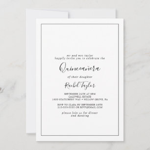 Invitation Quinceañera minimaliste