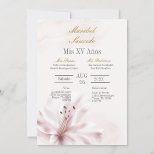 Invitation quinceañera orchidée