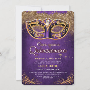 Invitation Quinceanera Paillette Violette