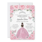 Quinceañera Papillons floraux roses Argent Tiara