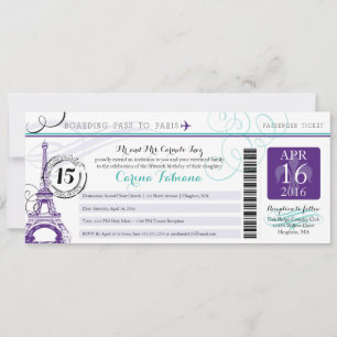 Invitation Quinceanera   Paris