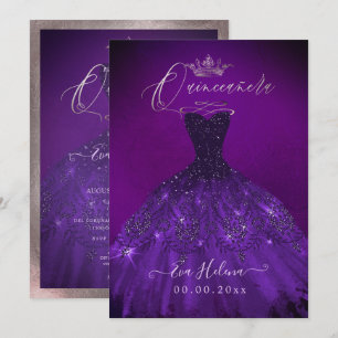 Invitation Quinceañera, Princesse Sparkle