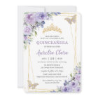 Quinceañera Purple Lilac Floral Papillons Tiara