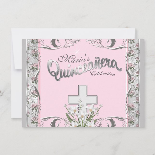 Invitation Quinceanera religieuse (Devant)