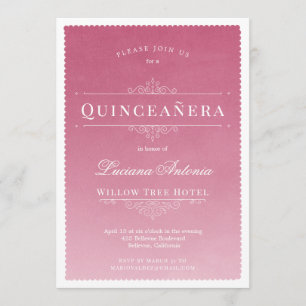Invitation Quinceanera rose