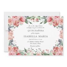 Quinceañera rose floral élégant