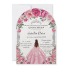 Quinceañera Rose Fuchsia Fleurs robe Gown Argent