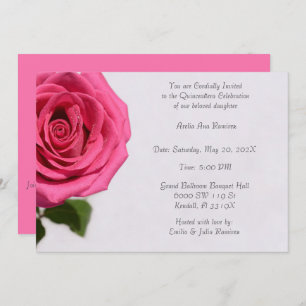 Invitation Quinceañera rose rose simple