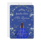 Quinceañera Royal Blue Roses Floral Vintage Argent