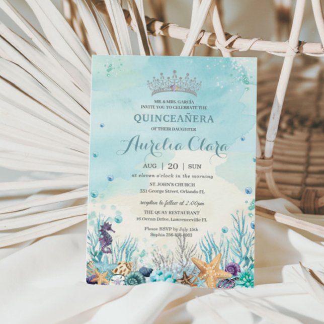 Invitation Quinceañera Sous La Mer La Plage Coque Les Coraux (Créateur téléchargé)