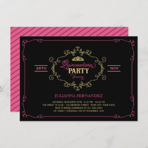 Invitation Quinceanera vintage Chic Flourissant