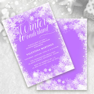 Invitation Quinceanera Winter Wonderland Snowflake